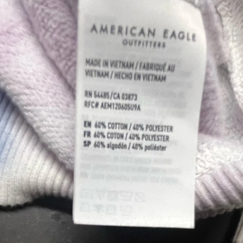 American Eagle Blue/Purple/Yellow Tie-dye Sweatshirt, L - Picture 4 of 5
